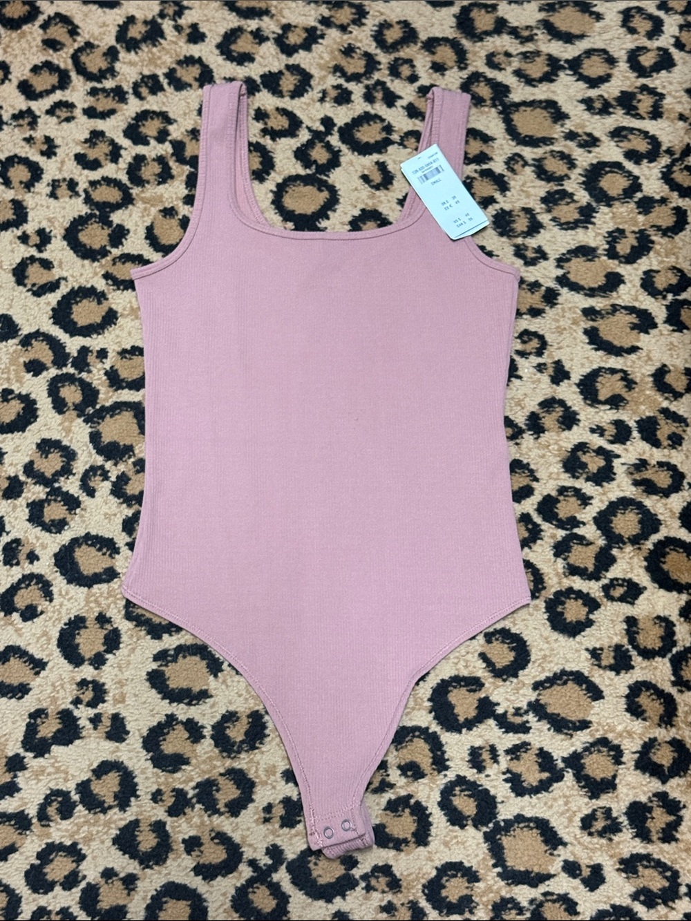 Abercrombie & Fitch Ribbed Tank Bodysuit - Dusty Rose Pink